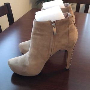 Beige/Tan colored platform boots